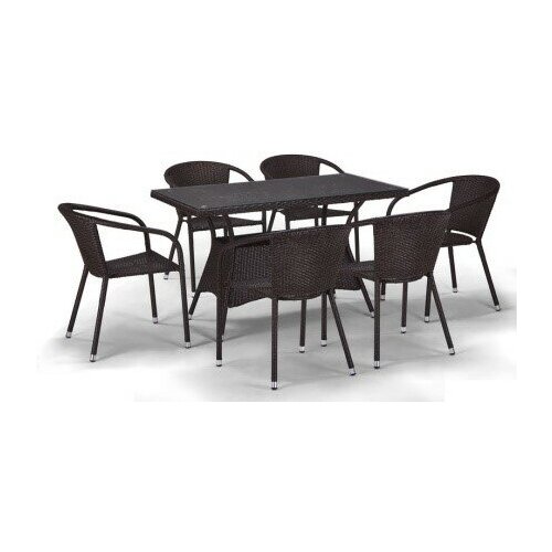 Комплект мебели Afina 6+1 T198D/Y137C-W53 Brown 6Pcs