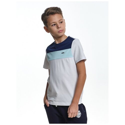 Футболка Mini Maxi, размер 140, белый, синий футболка размер 140 белый