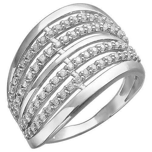 фото Эстет кольцо с 76 фианитами из серебра н11к152675, размер 16.5