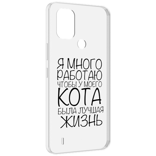 Чехол MyPads Работаю-на-кота для Nokia C31 задняя-панель-накладка-бампер