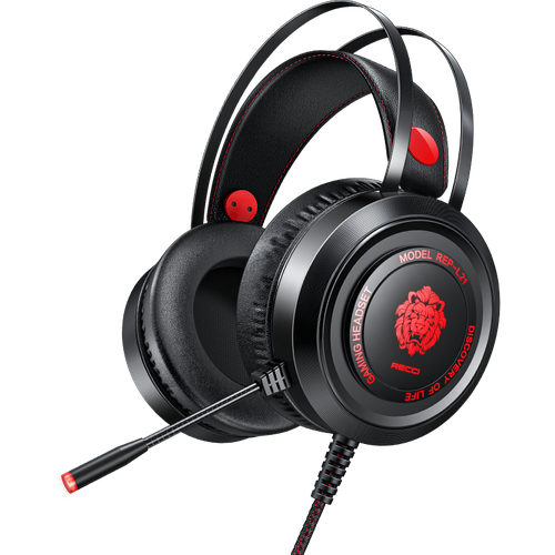 Наушники игровые с микрофоном Recci REP-L21 Wired Gaming Headset USB + 3.5mm, черный