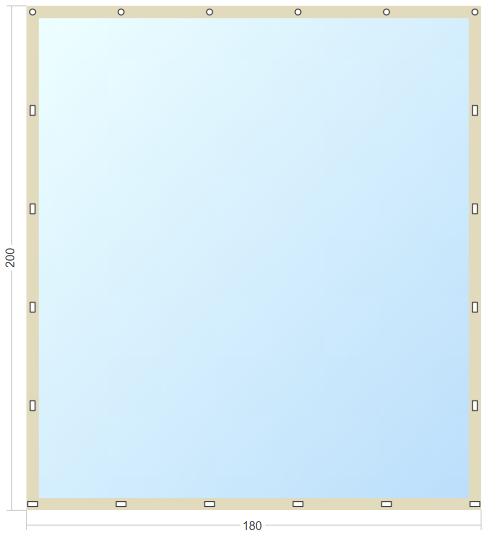 Мягкое окно Софтокна 180х200 см съемное, Скоба-ремешок, Прозрачная пленка 0,7мм, Бежевая окантовка, Комплект для установки - фотография № 3