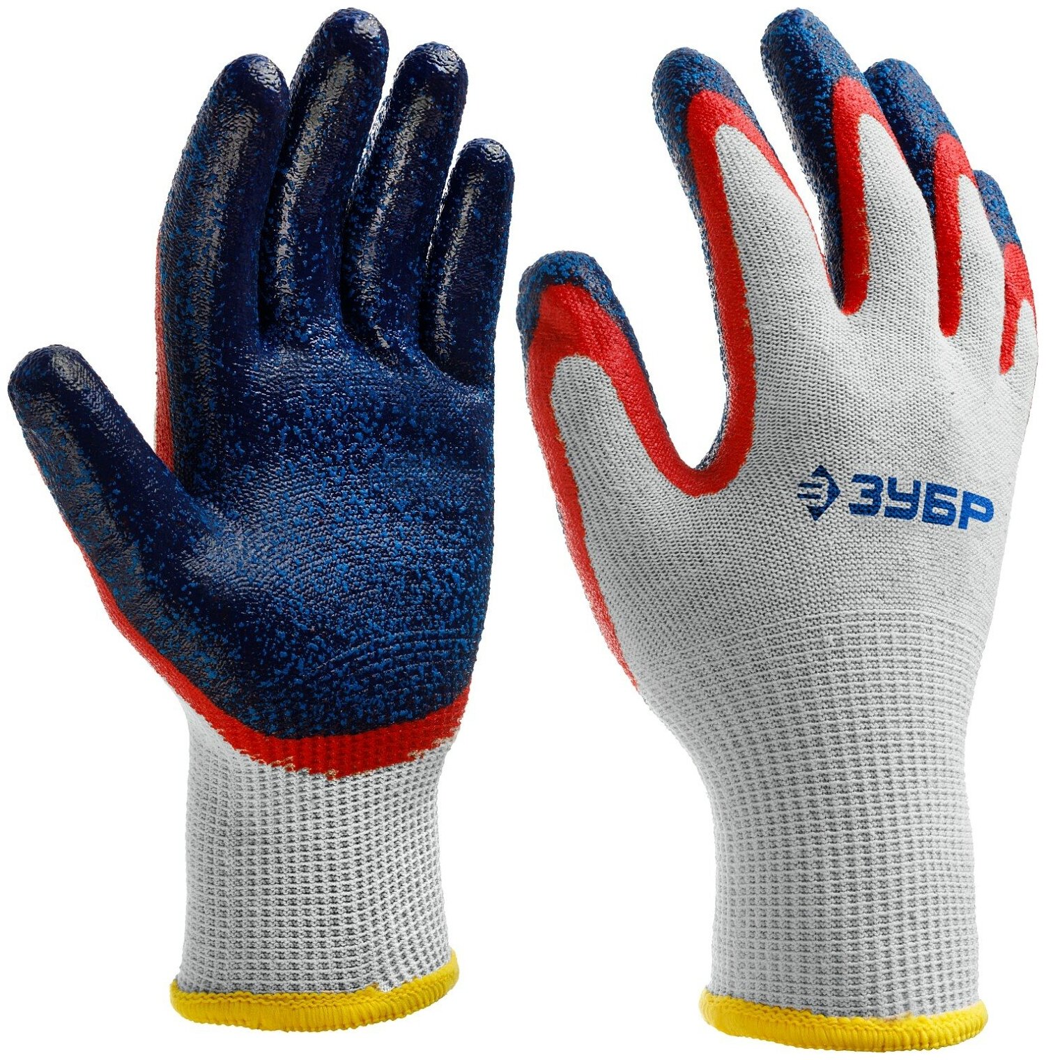 ЗУБР ЗАХВАТ-2, S-M, текстурированное покрытие, перчатки с двойным нитриловым обливом, Профессионал (11454-S)