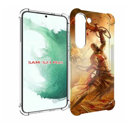 чехол mypads god of war для samsung galaxy a04 задняя панель накладка бампер Чехол MyPads God Of War III для Samsung Galaxy S23 Plus + задняя-панель-накладка-бампер