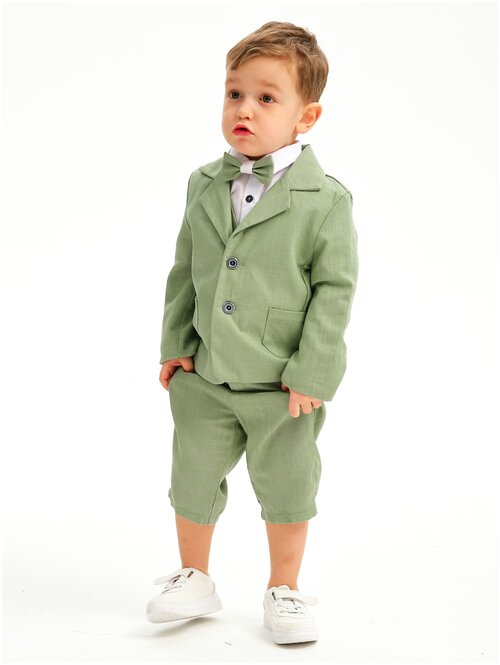 Комплект одежды Chadolls, жилет и бриджи, повседневный стиль, размер 122, зеленый