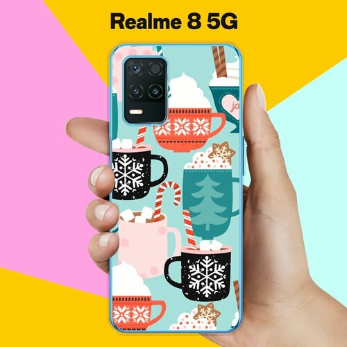 Силиконовый чехол на realme 8 5G Узор новогодний / для Реалми 8 5 Джи силиконовый чехол на realme 8 5g серые пингвины для реалми 8 5 джи