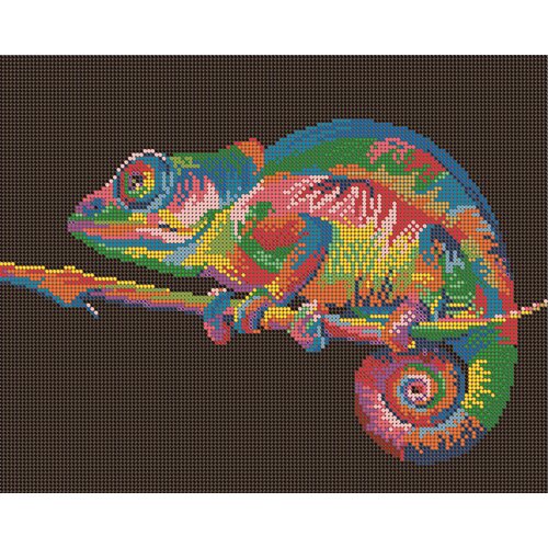 Алмазная мозаика картина Радужный хамелеон 35*43,5см