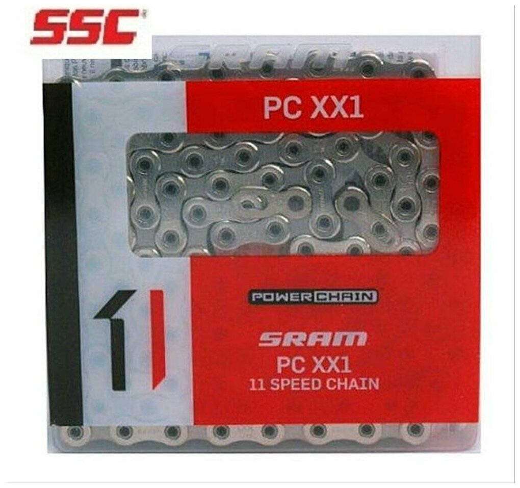 Велосипедная цепь SRAM PC XX1 11 ск 118 звеньев серебристая