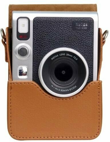Чехол для Fujifilm Instax Mini Evo, вертикальный, с ремешком, коричневый — фото 1