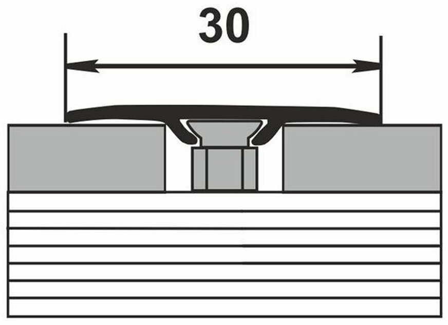 Порог алюминиевый одноуровневый стык 30х900 мм сосна скания