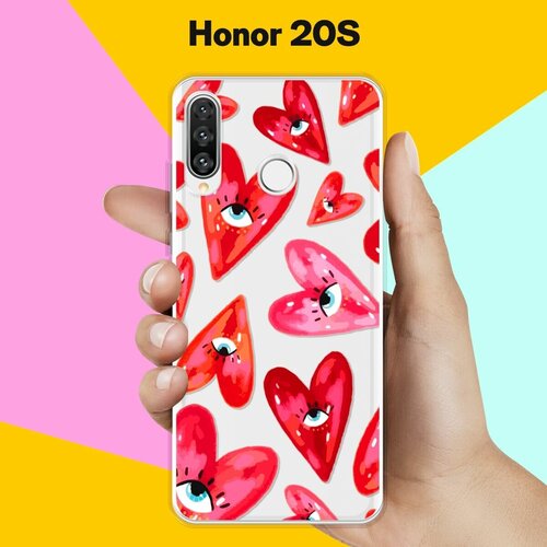 Силиконовый чехол на Honor 20S Сердца / для Хонор 20С силиконовый чехол сердца на honor 20s