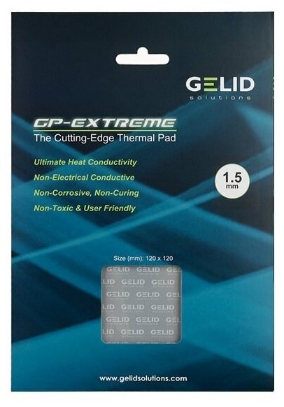 Термопрокладка Gelid GP-EXTREME THERMAL PAD 120x120 1.5 мм TP-GP01-C 12.0 Вт / мК