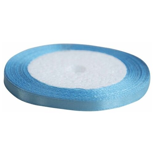 Лента атласная ширина 6 мм голубая, комплект 2 штуки