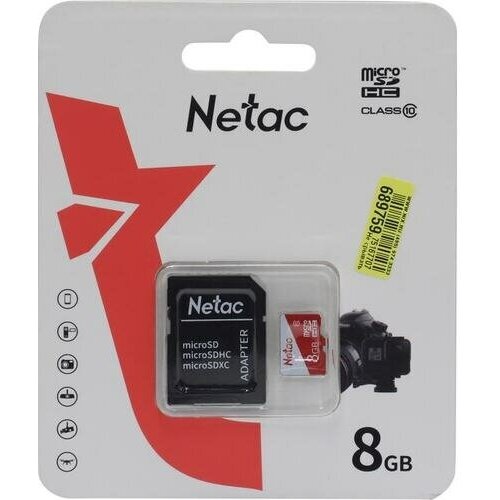 SD карта Netac NT02P500ECO-008G-R карта памяти 8gb transcend ts8gusdu1 microsdhc class 10 uhs i sd адаптер