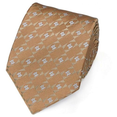 Бежево-коричневый мужской галстук с узором Celine 851817