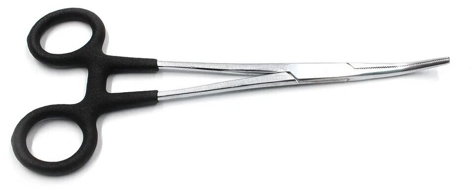 Зажим-корнцанг рыболовный Namazu, L-180 мм, прорезиненные ручки, нерж. сталь