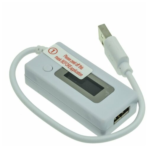USB-тестер (3-7 В/0-3 А) белый тестер usb v20 измеритель напряжения силы тока и ёмкости аккумулятора