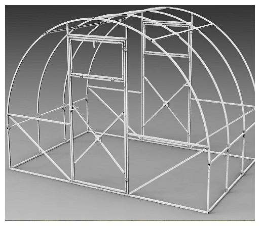 Теплица арочная каркас 3x6х2,1 оцинкованная, краб (шаг 65см)