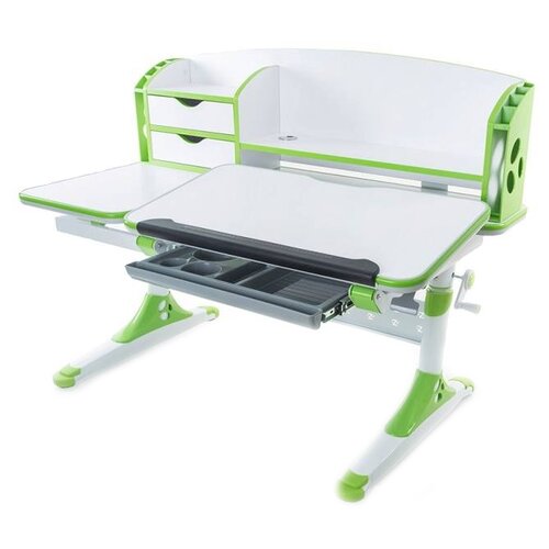 фото Стол mealux парта aivengo l 120x67 см белый/зеленый