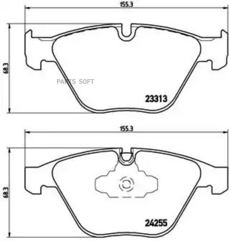 BREMBO P06055 колодки тормозные дисковые К-Т 3 (E90), 3 CONVERTIBLE (E93), 3 COUPE (E92), 3 TOURING (E91), X1