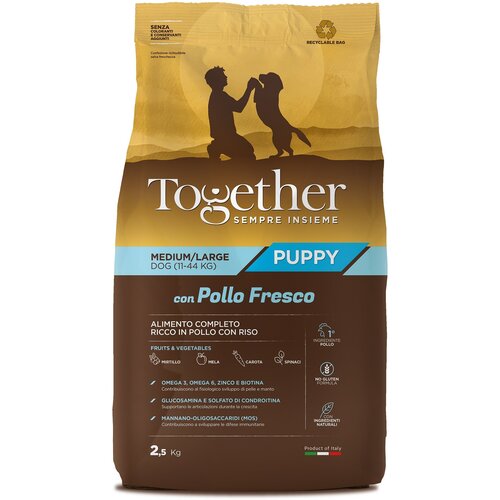 Together Dog Puppy Medium &Large корм для щенков средних и крупных пород Курица, 2,5 кг.