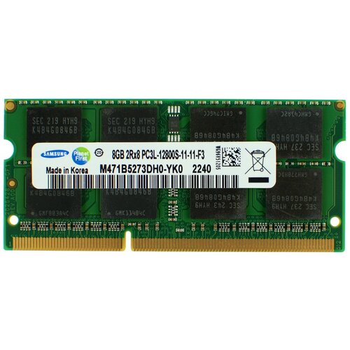 Оперативная память Samsung 8GB DDR3L 1600MHz SO-DIMM PC3L-12800 оперативная память ddr3l 8gb 1600 mhz sk hynix hmt41gs6afr8a pb so dimm pc3l 12800