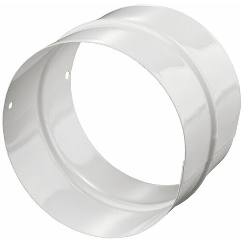 Патрубок (соединитель) для круглых стальных воздуховодов, d=100мм, оцинк, белый