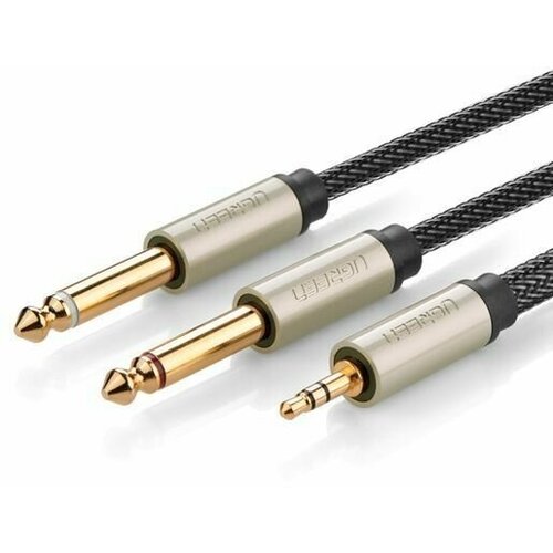 Кабель UGREEN AV126 (10615) 3.5mm TRS to Dual 6.35mm TS Audio Cable. Длина: 2 м. Цвет: серый