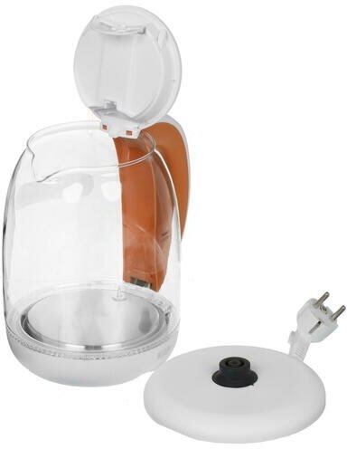 Чайник электрический KitFort , 2200Вт, белый и оранжевый - фото №6