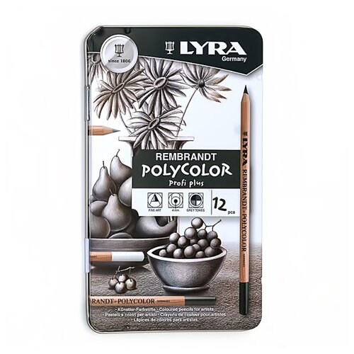 LYRA L2001122 Набор карандашей серых тонов ассорти ассорти в металлической коробке 5040500680