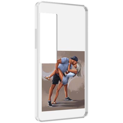 Чехол MyPads девушка с парнем танцуют женский для Meizu Pro 7 Plus задняя-панель-накладка-бампер