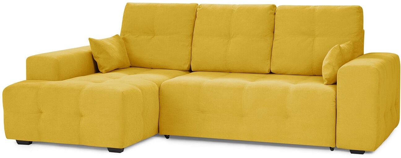 Угловой диван-кровать Hoff Питсбург, левый угол, цвет горчичный
