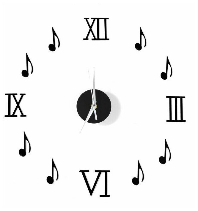 Часы-наклейка Ноты, d-45 см
