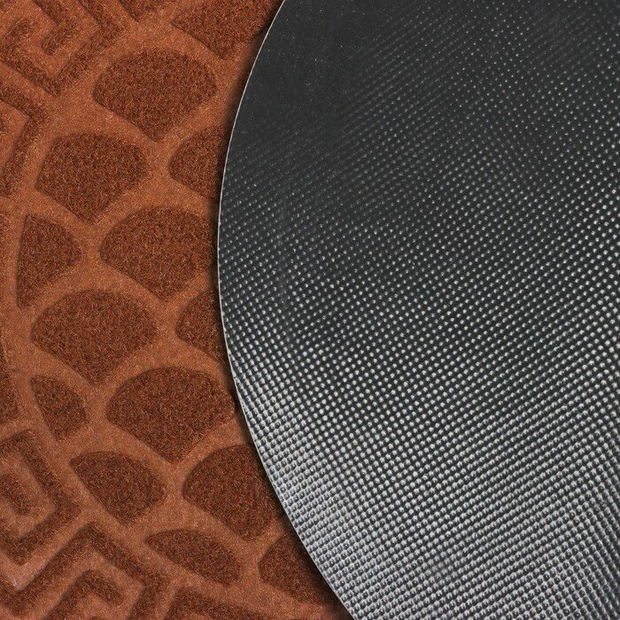 Коврик придверный Sima-land влаговпитывающий "Чешуйки", 40х60 см, цвет коричневый - фотография № 4