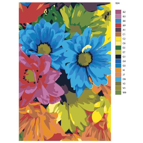 Картина по номерам S24 Яркие цветы 80x120 картина по номерам s31 разноцветные цветы 80x120