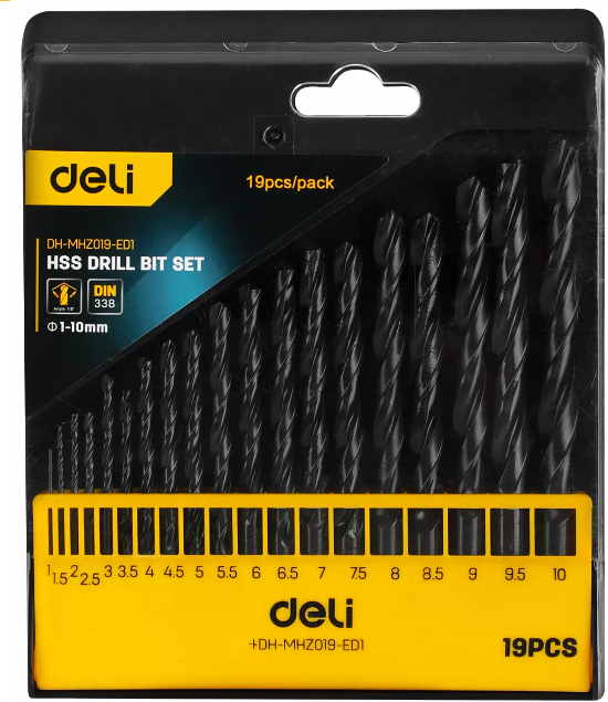 Набор сверл Deli Tools DH-MHZ019-ED1 19 шт