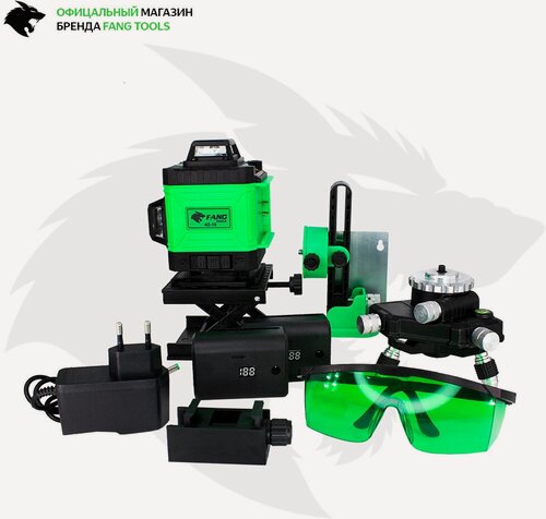 Изображение товара Лазерный уровень FANG TOOL нивелир 4D, 16 линий , зелёный луч, в кейсе