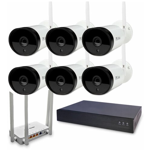 Комплект видеонаблюдения Ps-Link KIT-XMJ506RD 6 WIFI камер для улицы 5Мп, роутер и регистратор