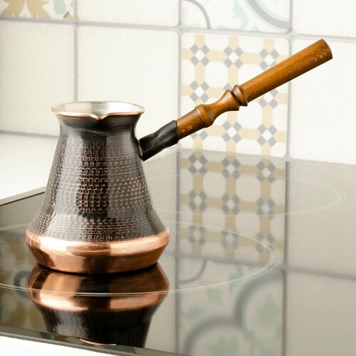 Турка для кофе медная 230 мл. Армянская джезва ручной работы, кофеварка, посуда, подарок