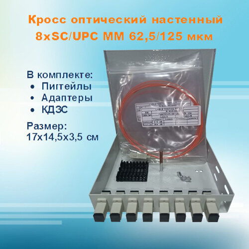 Кросс оптический настенный НКРУ-ЛБ-8-SC-MM62 (укомплектованный)
