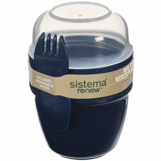 Контейнер Sistema RENEW двухуровневый 515мл синий 581488
