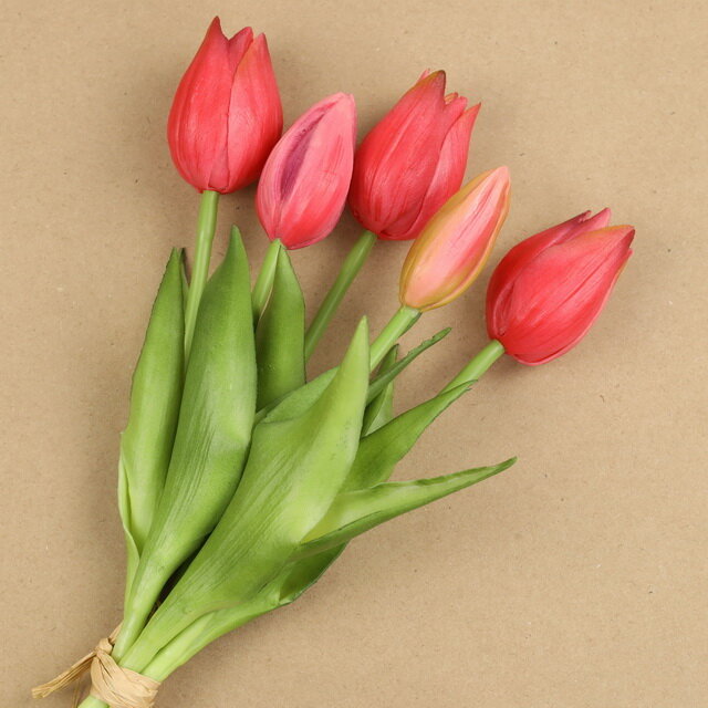 EDG Силиконовые цветы Тюльпаны Parateo 5 шт, 26 см розовые 216001,55