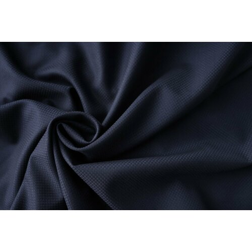 ткань костюмная шерсть синего цвета в тонкую полоску рубчик италия Ткань костюмная шерсть синего цвета