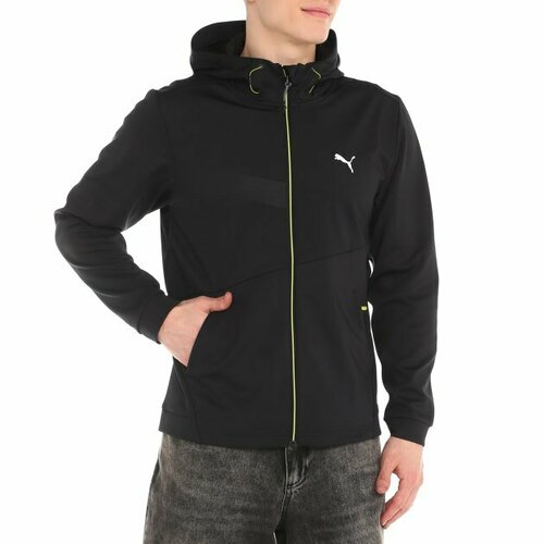 Ветровка PUMA, размер M, черный ветровка мужская puma core run jkt цвет синий 51501807 размер xl 50