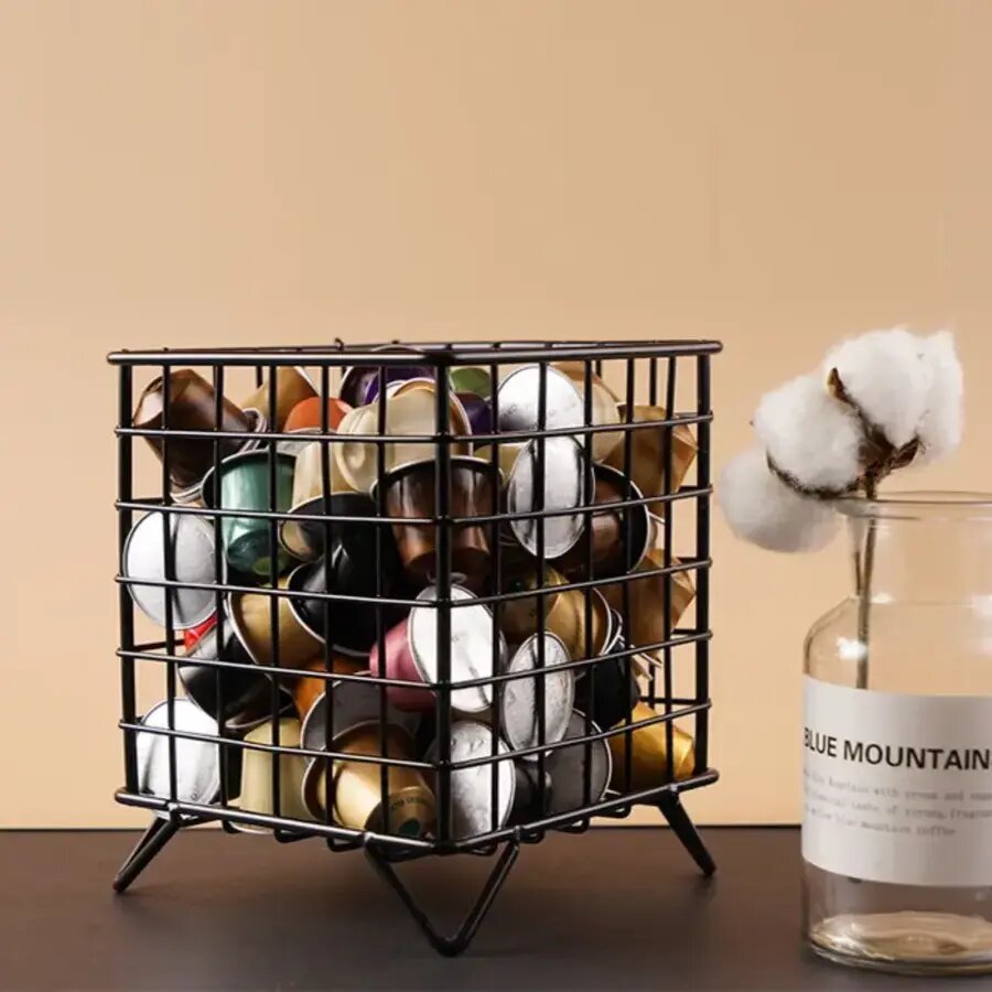 фото Универсальная корзина для хранения органайзер для кофейных капсул Lumberlogic черная