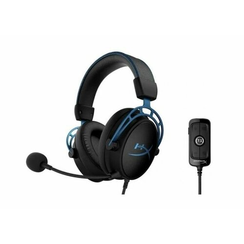 Игровые наушники проводные с микрофоном HyperX Cloud Alpha S черныйголубой 2369700₽