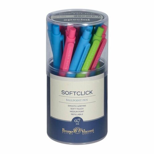 Ручка шариковая автоматическая Bruno Visconti SoftClick Special (0.5мм, синий цвет чернил) 24шт. (20-0103)