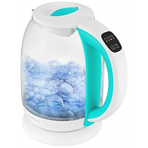 Чайник электрический Kitfort КТ-6140-3 17 л прозрачный голубой белый 439000₽