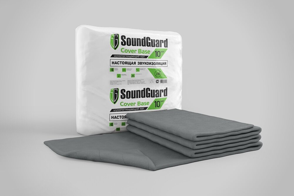 Звукоизоляционный мат SoundGuard Cover Base 1500x5000x10 мм (7,5 м2)