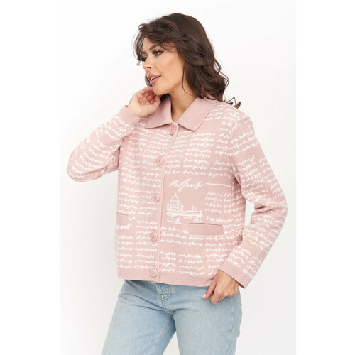 фото Пиджак текстильная мануфактура, размер 52, белый, розовый